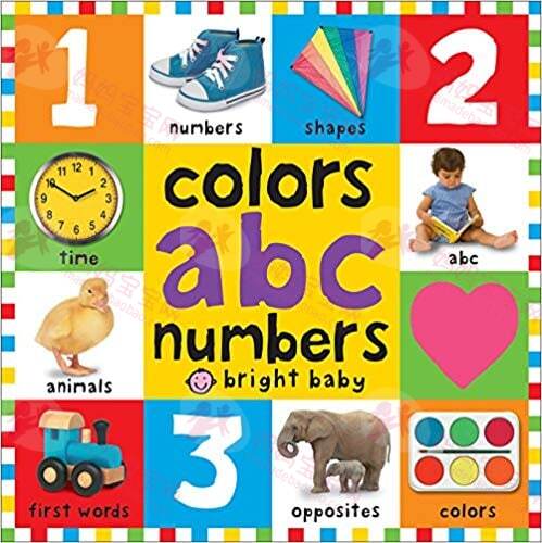 12本美国宝宝基础认知绘本推荐认识字母、数字、颜色、形状、单词