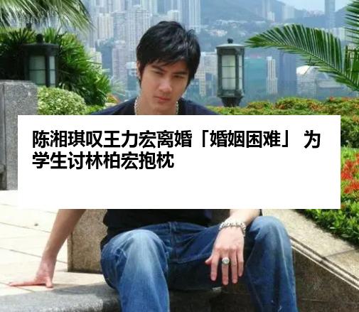 陈湘琪叹王力宏离婚「婚姻困难」 为学生讨林柏宏抱枕