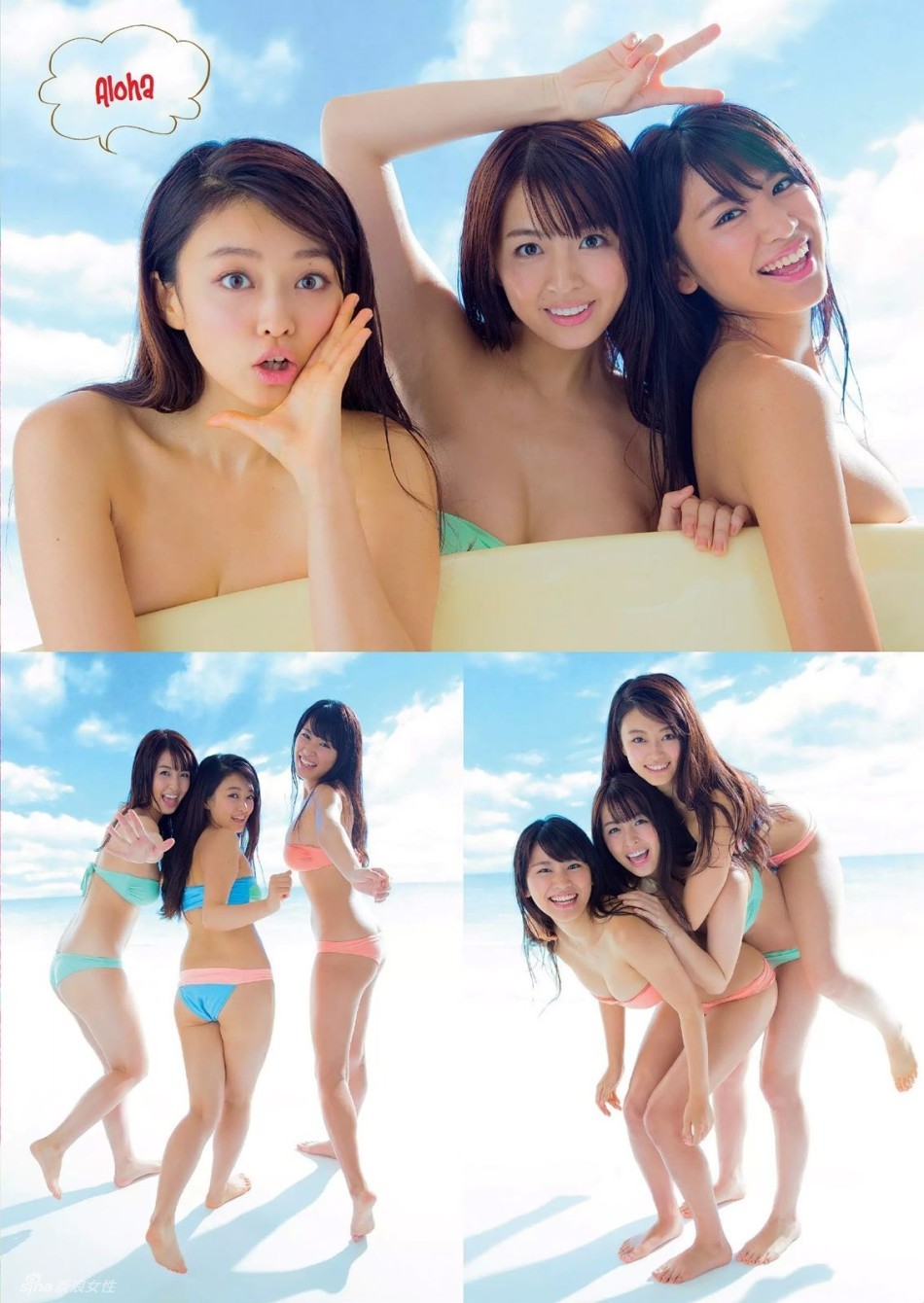 （日本weekly playboy）日本写真女星三姐妹泳装清凉身材惹火灵动可人