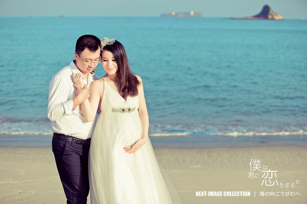 海的印记-夫妻海边写真摄影孕妇照