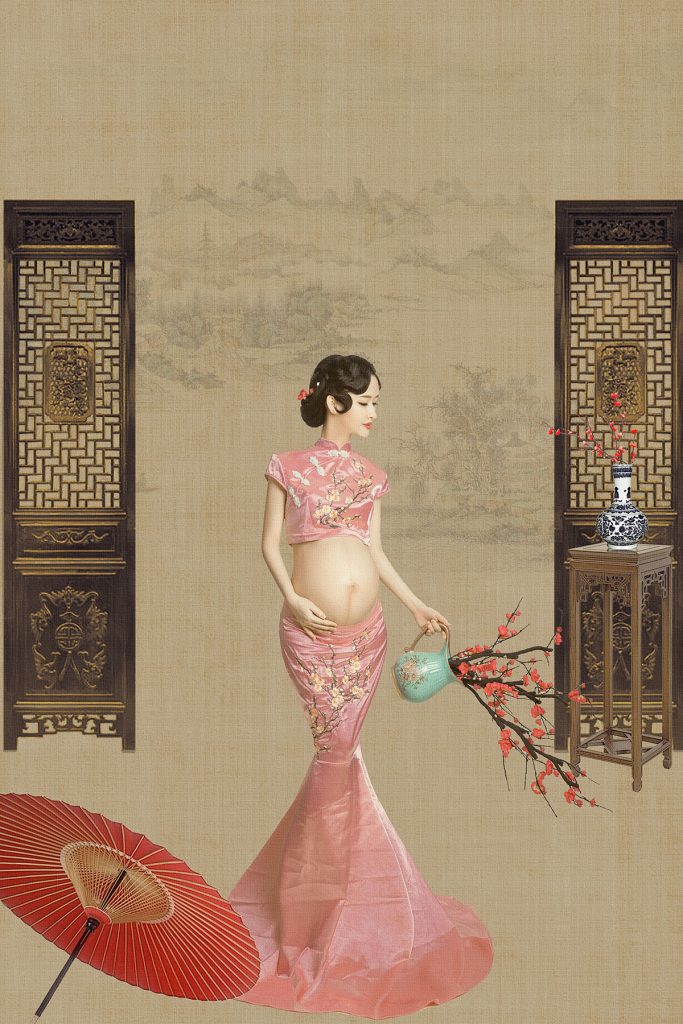 复古中国风孕妇写真艺术照