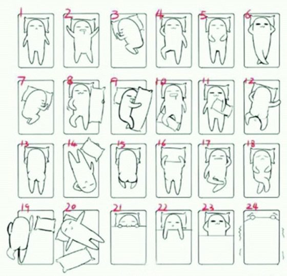 最正确的睡觉姿势图：24睡姿图详解