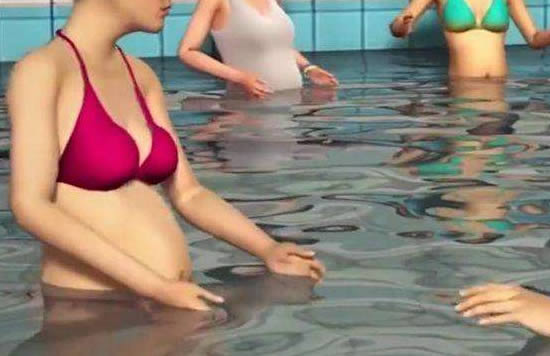 唐艺昕孕期游泳 怀孕几个月了状态近照画面
