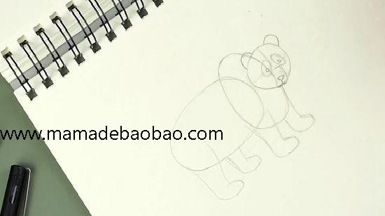 如何画熊猫（卡通熊猫）