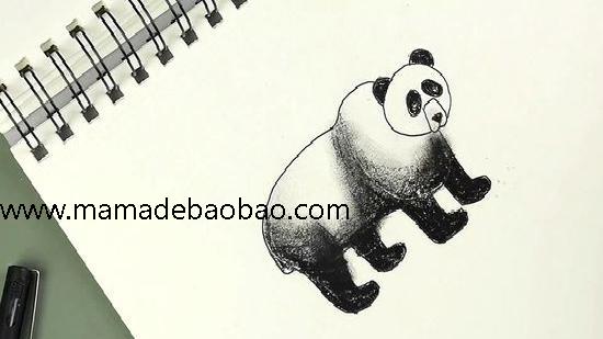 如何画熊猫（卡通熊猫）