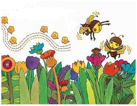 小蜜蜂与花儿的胎教故事